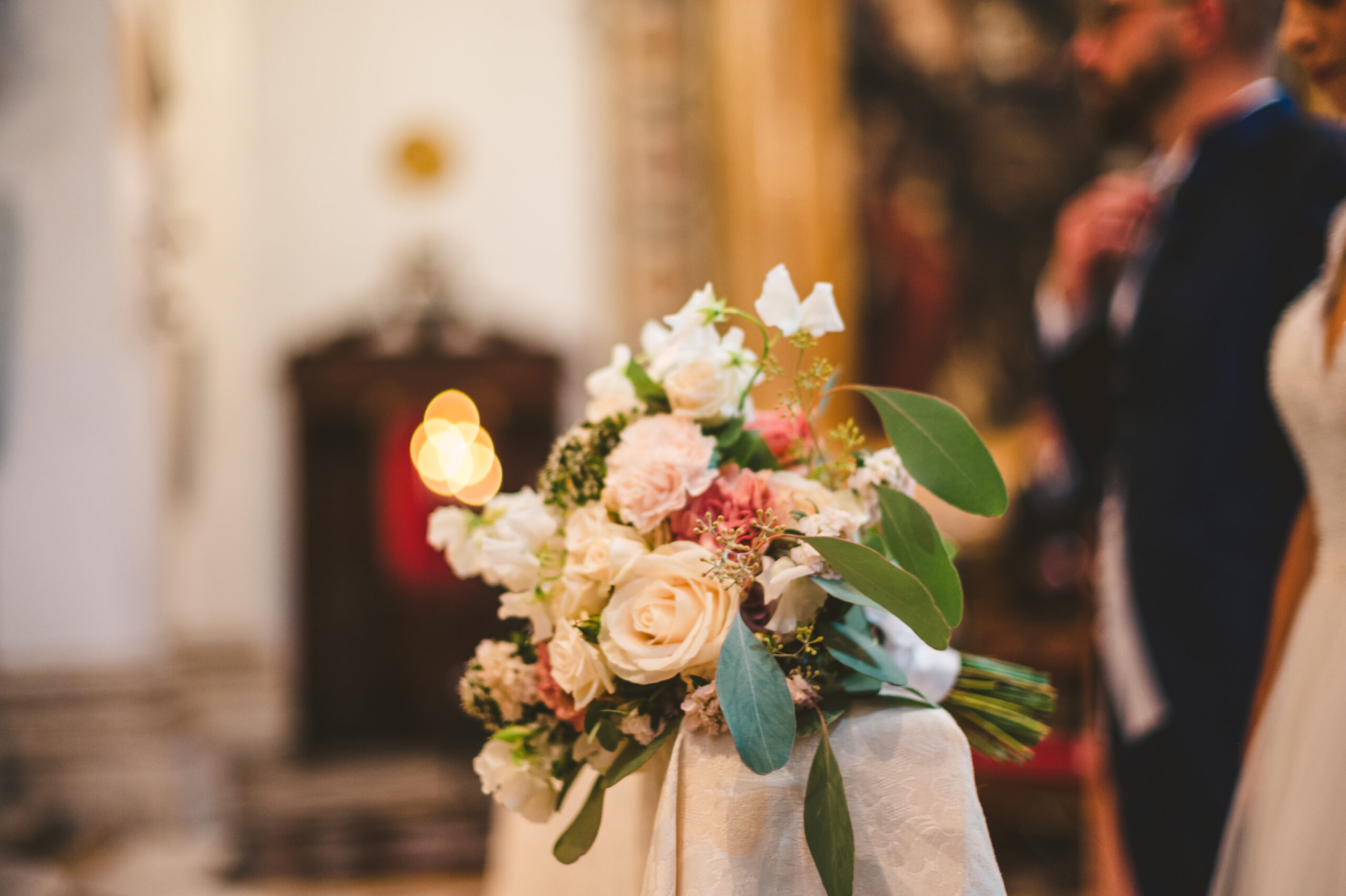 Bouquet romantico rosa, cipria e bianco